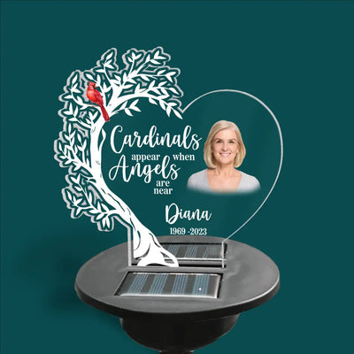 Cardinals Appear When Angels Are Near -  Personalized Solar Light, Memorial Gift