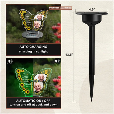 Your Wings Were Ready But Our Hearts Were Not - Personalized Solar Light, Memorial Gift