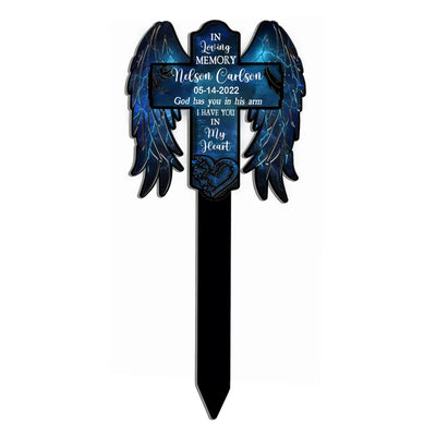 Heaven God Has You In His Arm I Have You In My Heart - Personalized Plaque Stake, Sympathy Gifts