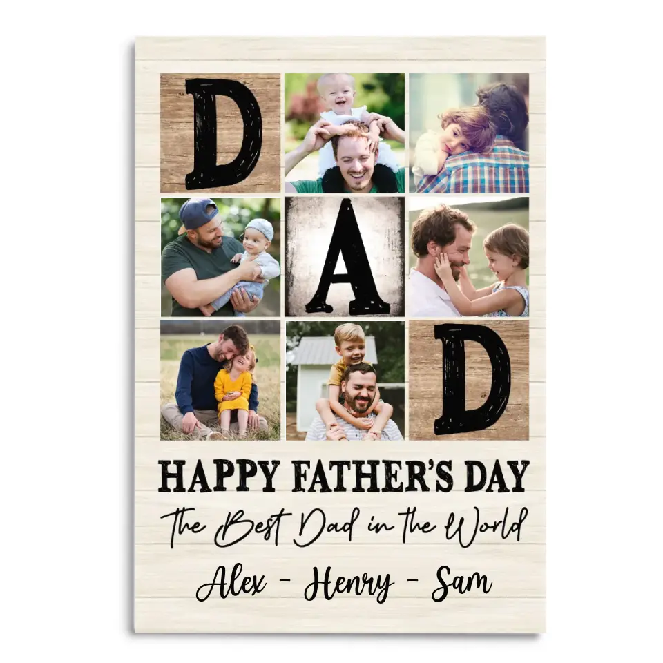 To The Best Dad In The World - Personalized Canvas, Happy Father's Day, Gift For Dad - CA87