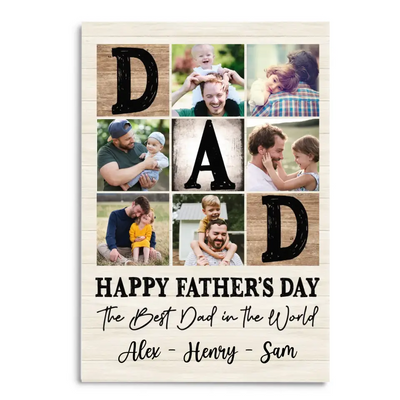 To The Best Dad In The World - Personalized Canvas, Happy Father's Day, Gift For Dad - CA87