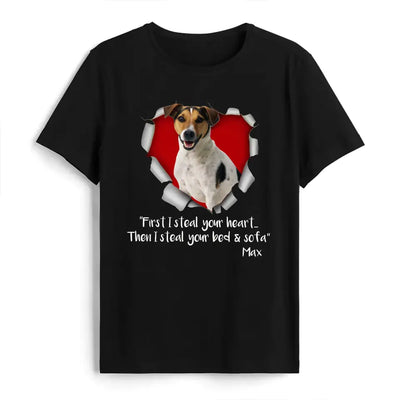 First I Steal Your Heart - Personalized T-Shirt, Gift For Dog Lovers