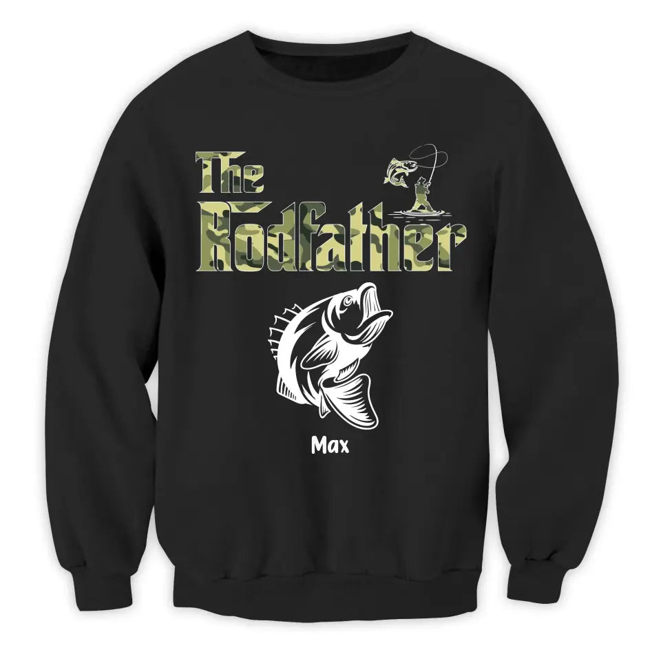 Fishing The Rodfather Best Catching Dad Ever - Personalized T-shirt, Father's Day Gift for Dad, Grandpa, Fishing Lover