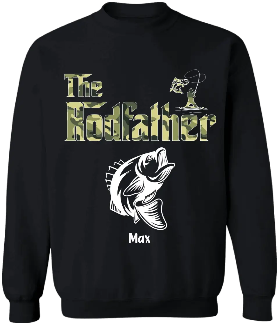 Fishing The Rodfather Best Catching Dad Ever - Personalized T-shirt, Father's Day Gift for Dad, Grandpa, Fishing Lover