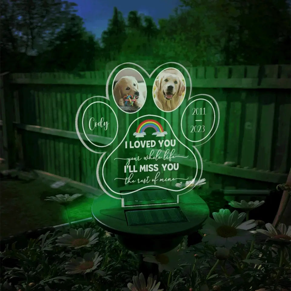 I Loved You Your Whole Life - Personalized Solar Light, Pet Loss Gift