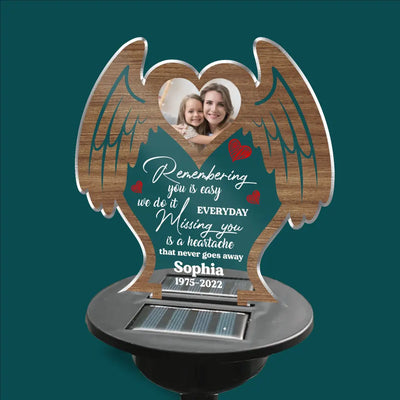 Remembering You Is Easy We Do It Everyday - Personalized Solar Light, Memorial Gift