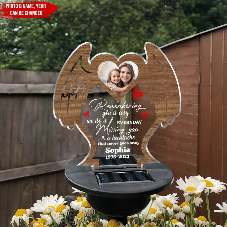 Remembering You Is Easy We Do It Everyday - Personalized Solar Light, Memorial Gift