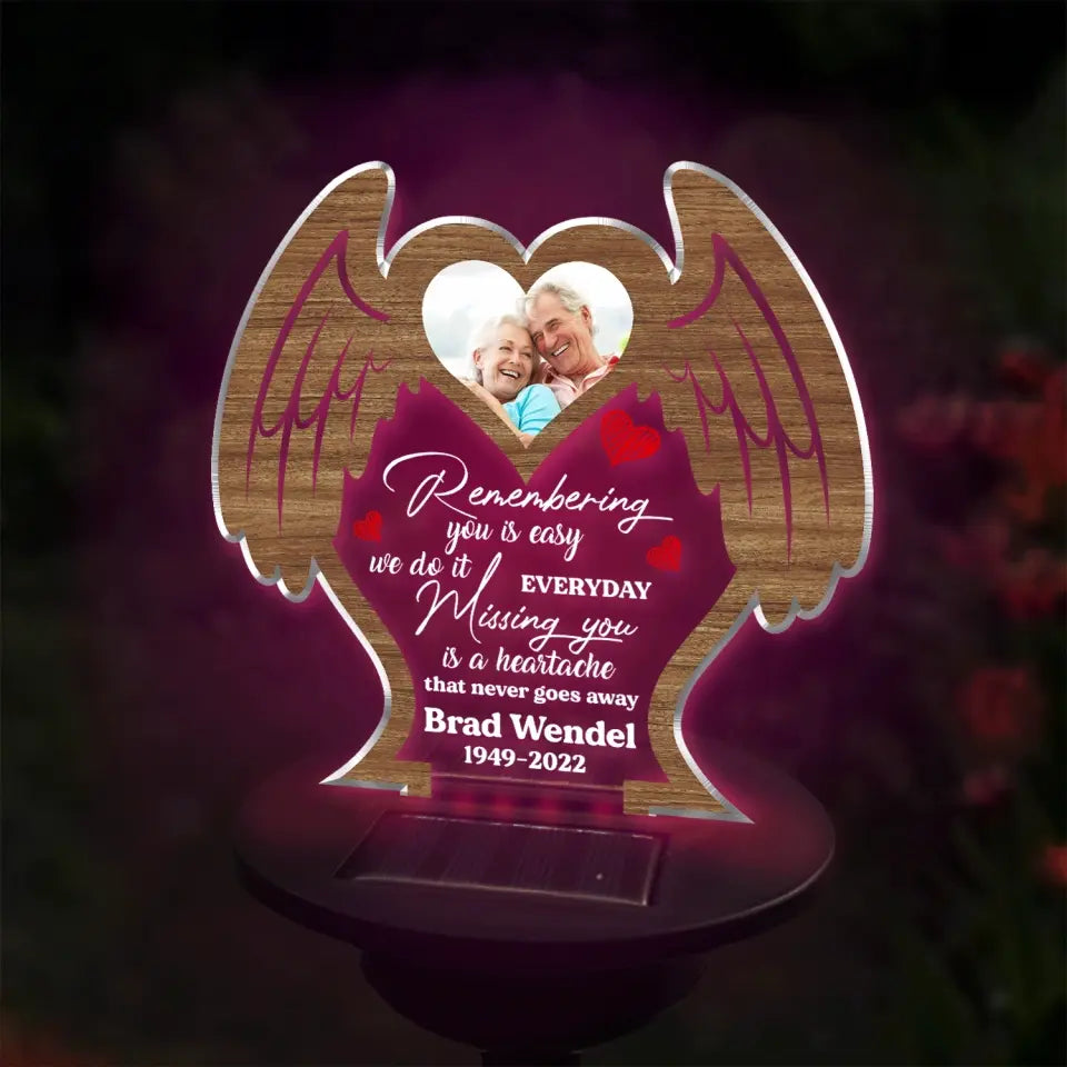 Remembering You Is Easy We Do It Everyday - Personalized Solar Light, Memorial Gift