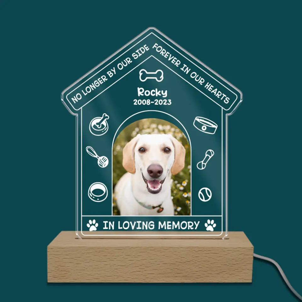 Forever In Our Hearts - Personalized Acrylic Night Light, Grieving Pet Owners Gift, Loss Of Dog Sympathy Gift