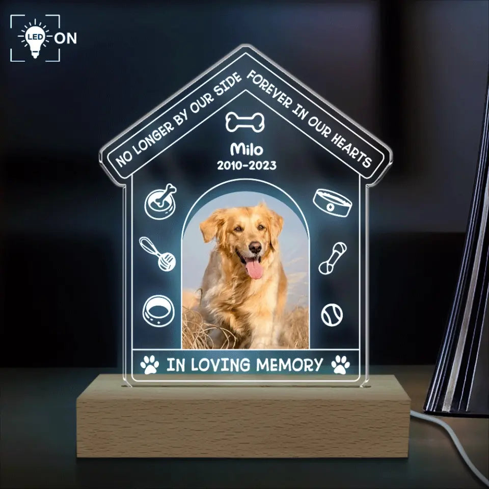 Forever In Our Hearts - Personalized Acrylic Night Light, Grieving Pet Owners Gift, Loss Of Dog Sympathy Gift