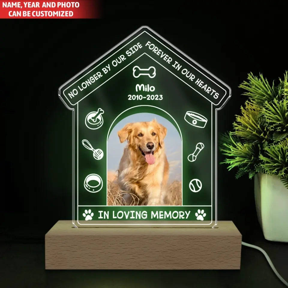 Forever In Our Hearts - Personalized Acrylic Night Light, Grieving Pet Owners Gift, Loss Of Dog Sympathy Gift