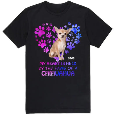 My Heart Is Held By The Paws Of A Dog - Personalized T-Shirt, Dog Lovers