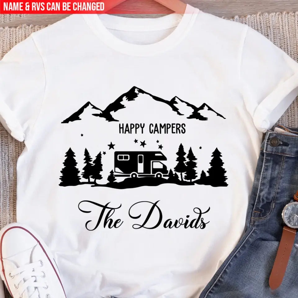 Happy Campers - Personalized Camping T-Shirt, Gift For Camping Lovers
