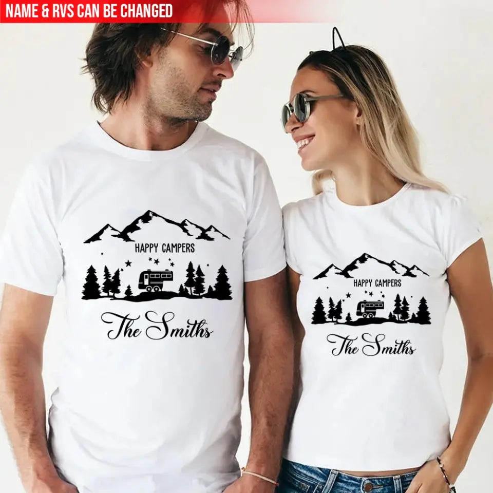 Happy Campers - Personalized Camping T-Shirt, Gift For Camping Lovers