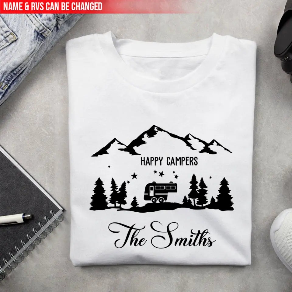 Happy Campers - Personalized Camping T-Shirt, Gift For Camping Lovers