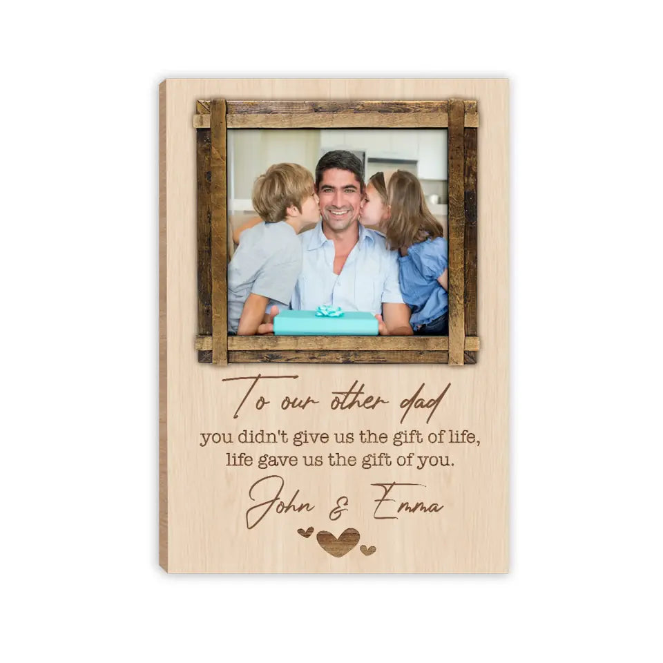 To My Other Dad - Personalized Canvas, Happy Father's Day, Gift For Step Dad