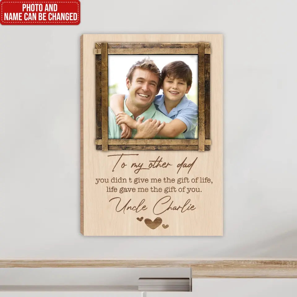 To My Other Dad - Personalized Canvas, Happy Father's Day, Gift For Step Dad