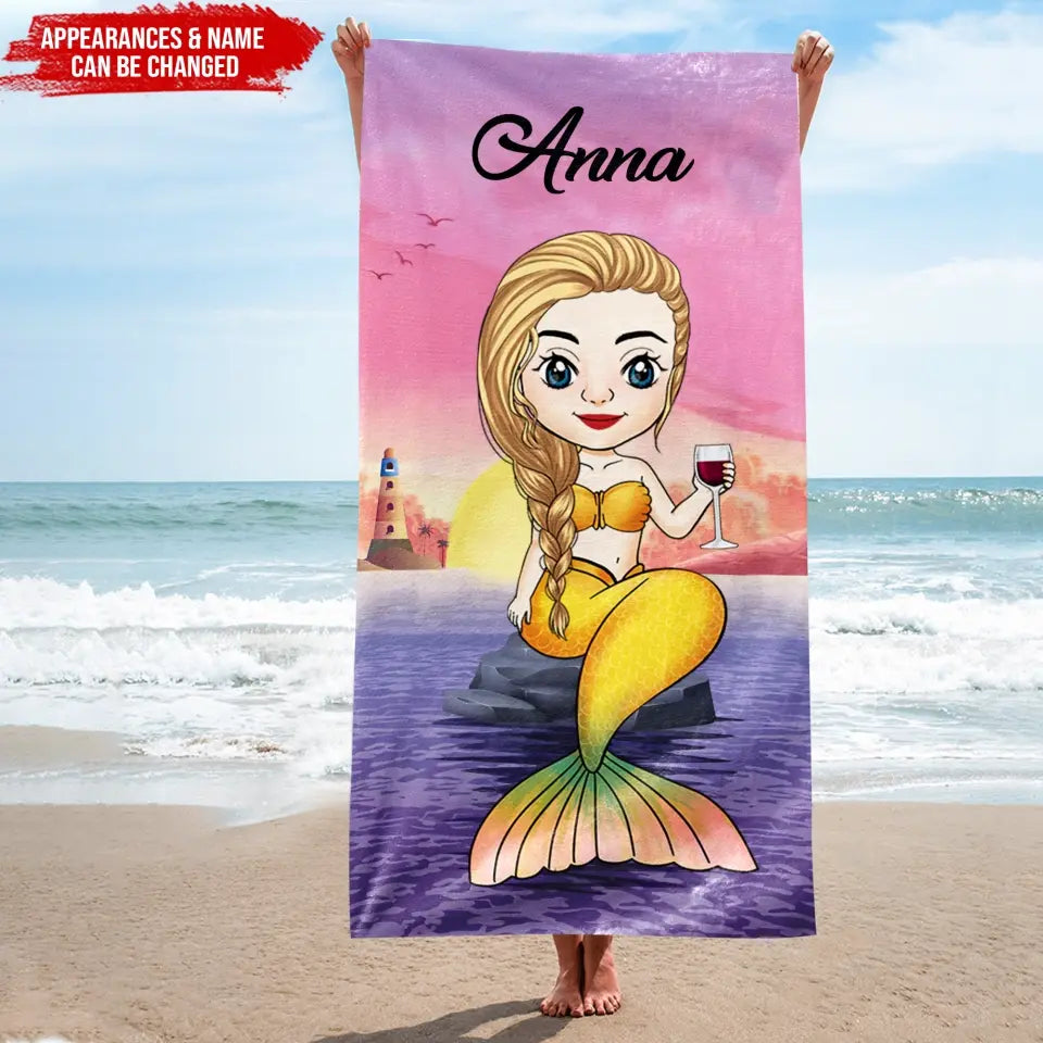 The Beach Is My Happy Place - Personalized Beach Towel, Gift For Beach Lover