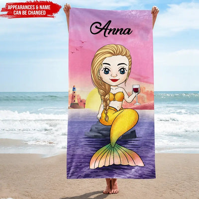 The Beach Is My Happy Place - Personalized Beach Towel, Gift For Beach Lover