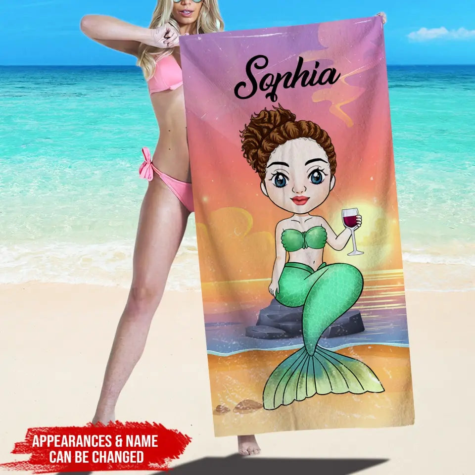 The Beach Is My Happy Place - Personalized Beach Towel, Gift For Beach Lover