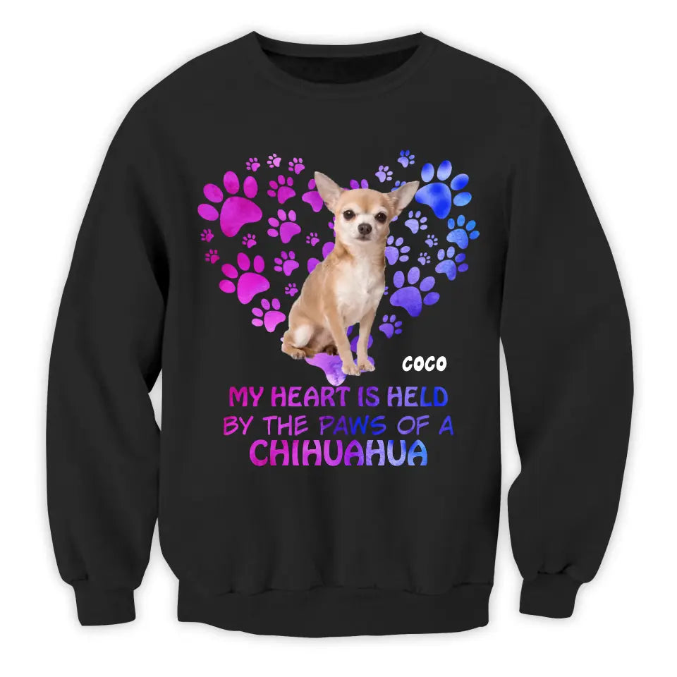 My Heart Is Held By The Paws Of A Dog - Personalized T-Shirt, Dog Lovers