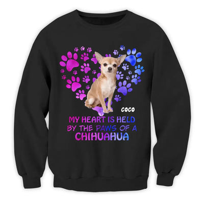 My Heart Is Held By The Paws Of A Dog - Personalized T-Shirt, Dog Lovers