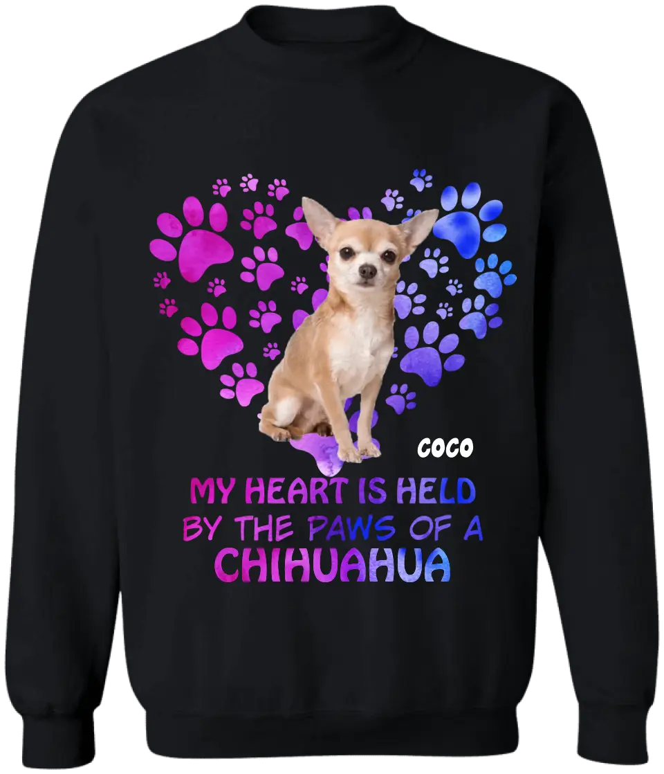 My Heart Is Held By The Paws Of A Dog - Personalized T-Shirt, Dog Lovers