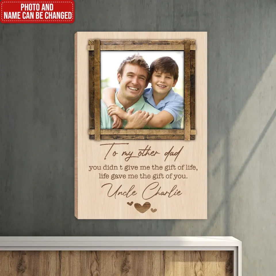 To My Other Dad - Personalized Canvas, Happy Father's Day, Gift For Step Dad