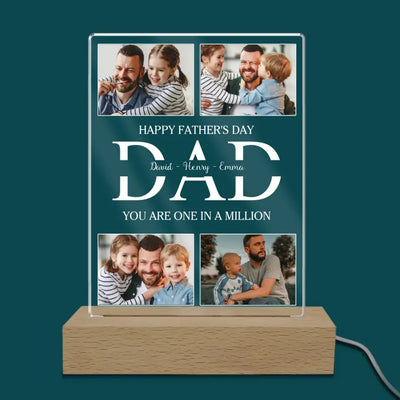 Happy Father’s Day You Are One In A Million - Personalized Acrylic Lamp, Gift For Father's Day