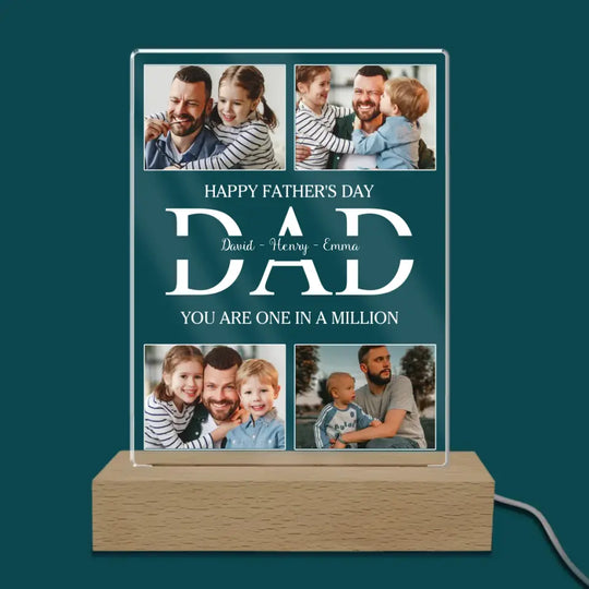 Happy Father’s Day You Are One In A Million - Personalized Acrylic Lamp, Gift For Father's Day
