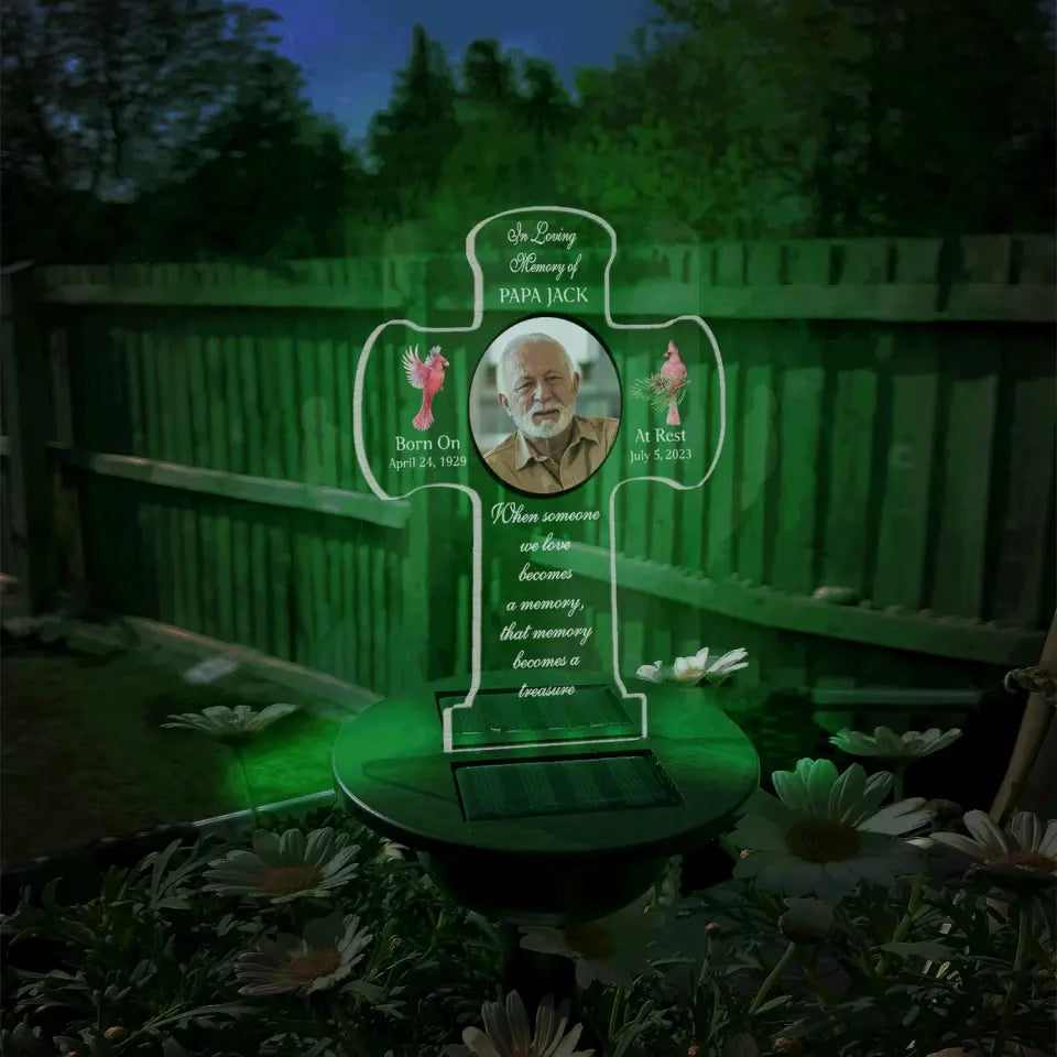 When Someone We Love Becomes A Memory - Personalized Solar Light, Remembrance Gift