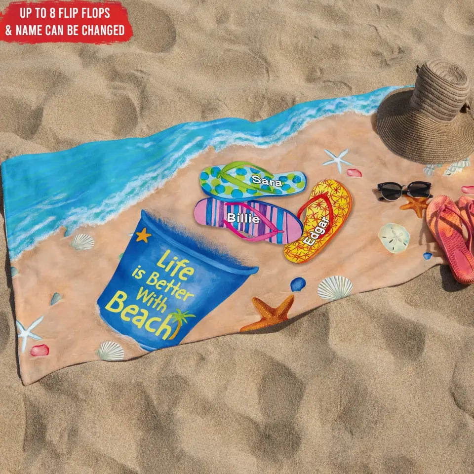 Life is Better With Beach - Personalized Beach Towel, Gift For Beach Lover
