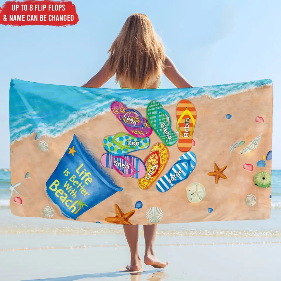 Life is Better With Beach - Personalized Beach Towel, Gift For Beach Lover