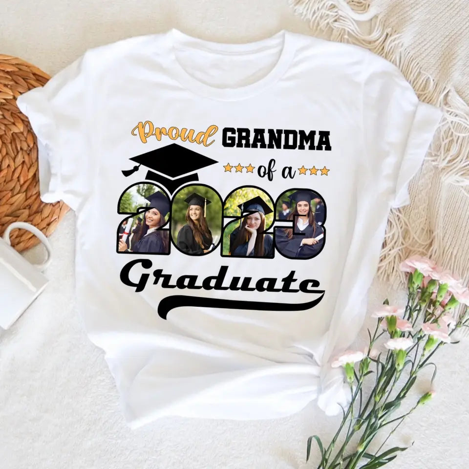 Proud Family Of A 2023 Graduation Custom Photo - Personalized T-shirt, Class 2023 Gift, Graduation Gift