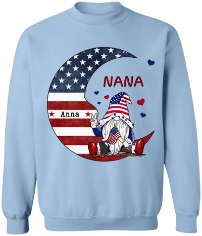 I Love You To The Moon Grandma American Flag - Personalized T-shirt, 4th Of July Gift For Grandma