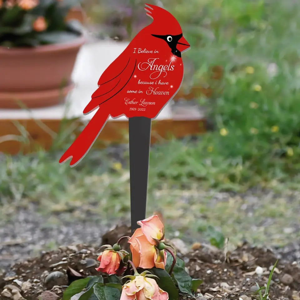 I Believe In Angels Because I Have Some In Heaven - Personalized Memorial Plaque Stake, Memorial Gift