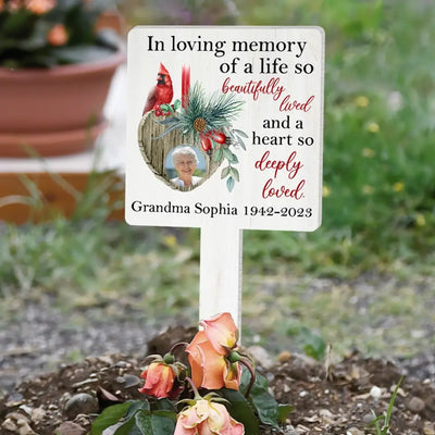In Loving Memory Of A Life So Beautifully Lived - Personalized Garden Skate, Memorial Gift