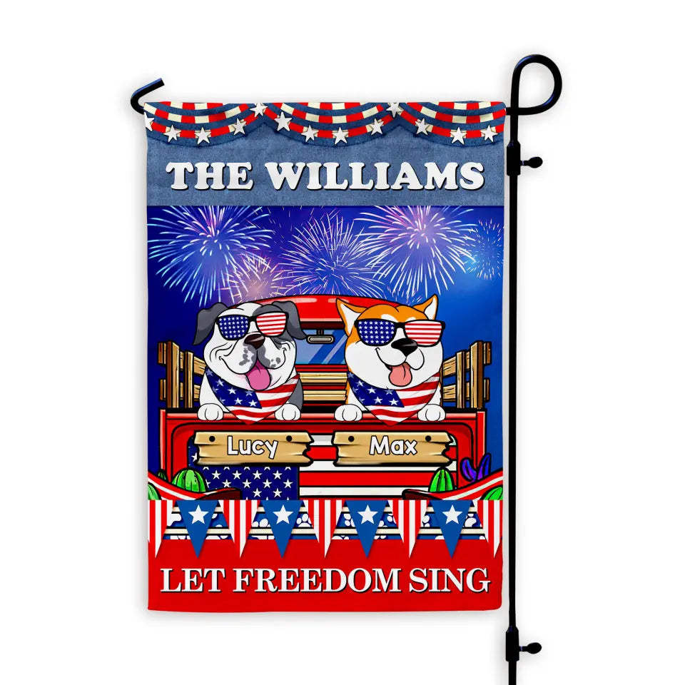 Let Freedom Sing 4th of July - Personalized Garden Flag, 4th of July Gift, Independence Day Gift