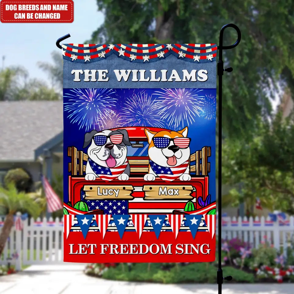 Let Freedom Sing 4th of July - Personalized Garden Flag, 4th of July Gift, Independence Day Gift