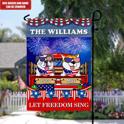 Let Freedom Sing 4th of July - Personalized Garden Flag, 4th of July Gift, Independence Day Gift