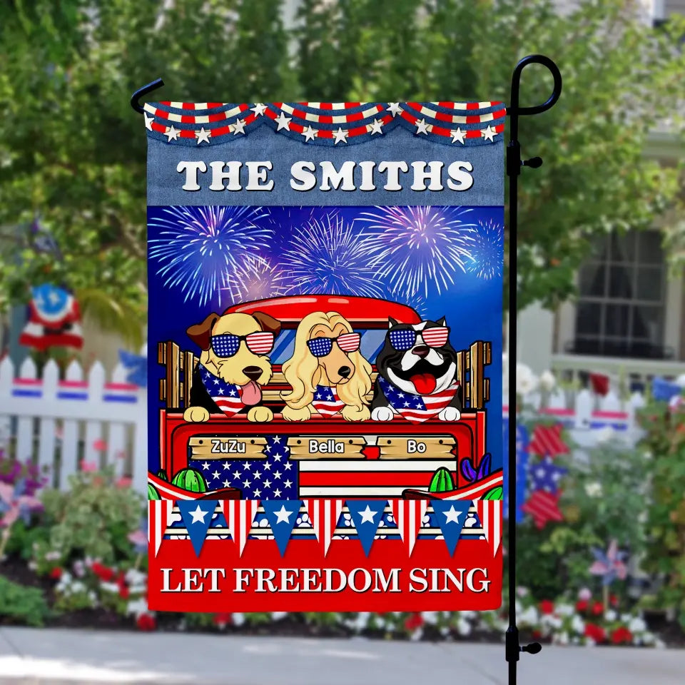 Let Freedom Sing 4th of July - Personalized Garden Flag, 4th of July Gift, Independence Day Gift