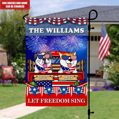 Let Freedom Sing 4th of July - Personalized Garden Flag, 4th of July Gift, Independence Day Gift