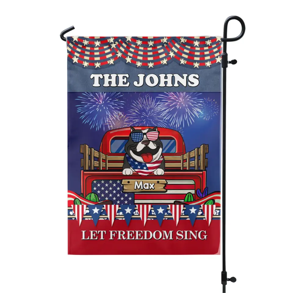 Let Freedom Sing 4th of July - Personalized Garden Flag, 4th of July Gift, Independence Day Gift