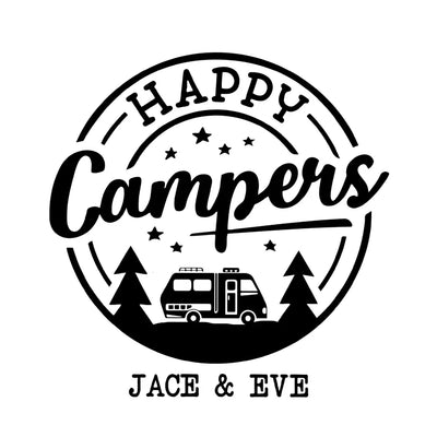 Happy Campers Star - Personalized Camping Decal, Gift For Camping Lovers