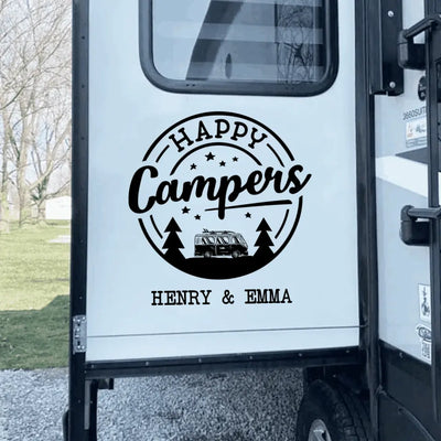 Happy Campers Star - Personalized Camping Decal, Gift For Camping Lovers