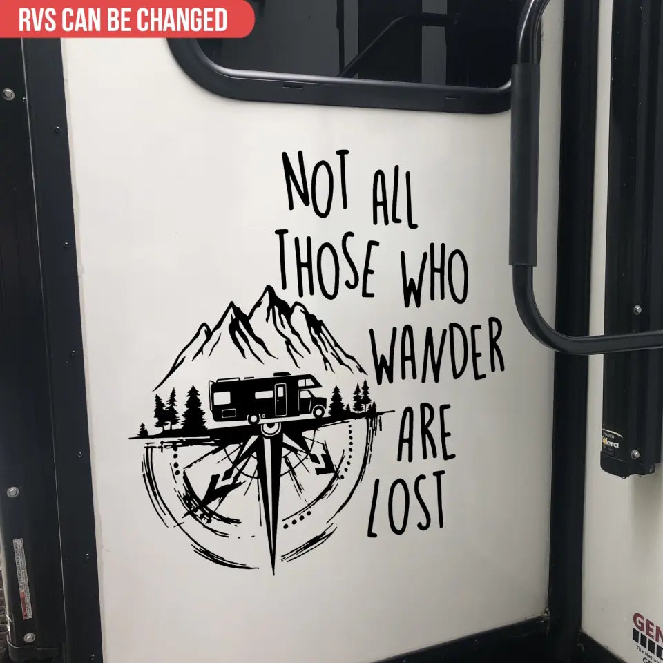 Not All Those Who Wander Are Lost - Personalized Camping Decal, Gift For Camping Lovers