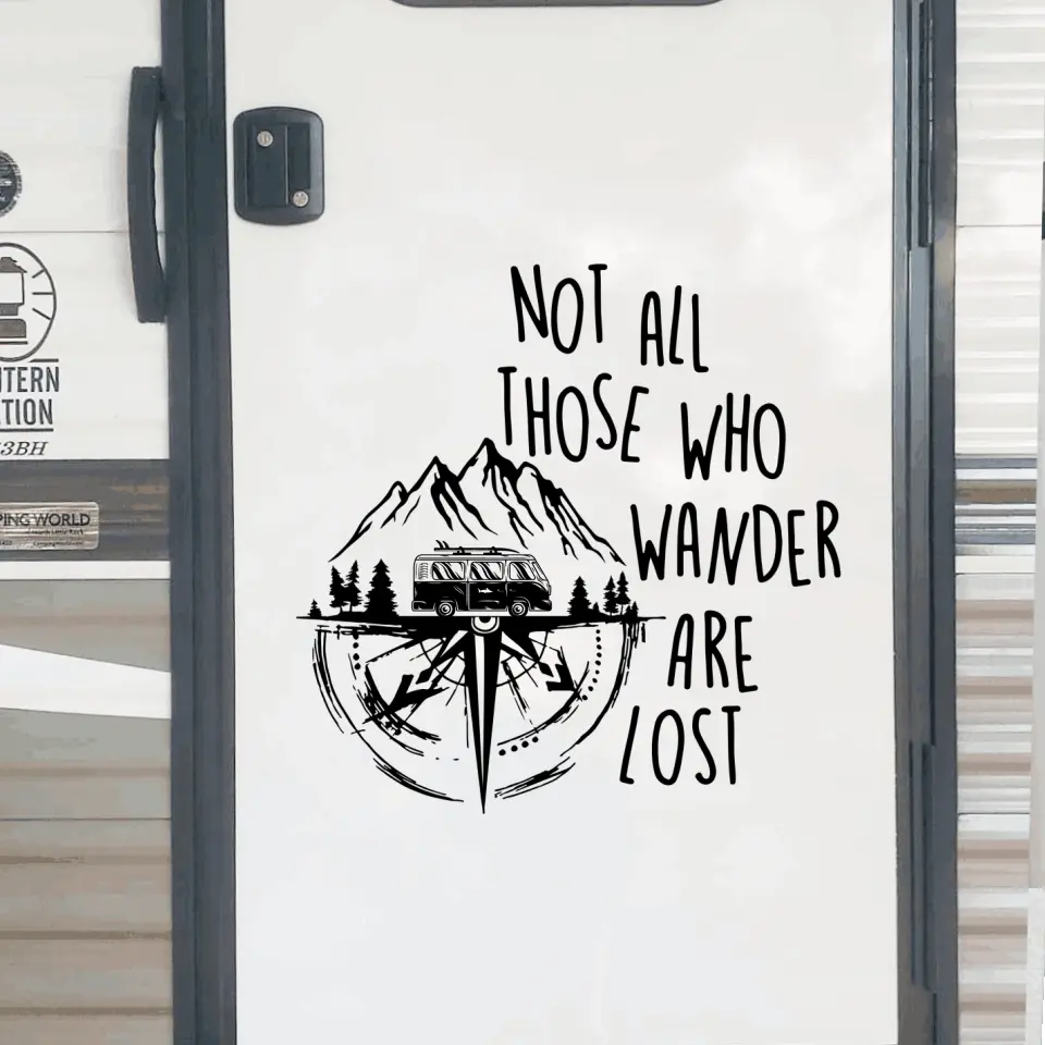 Not All Those Who Wander Are Lost - Personalized Camping Decal, Gift For Camping Lovers