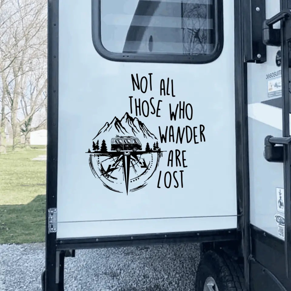 Not All Those Who Wander Are Lost - Personalized Camping Decal, Gift For Camping Lovers