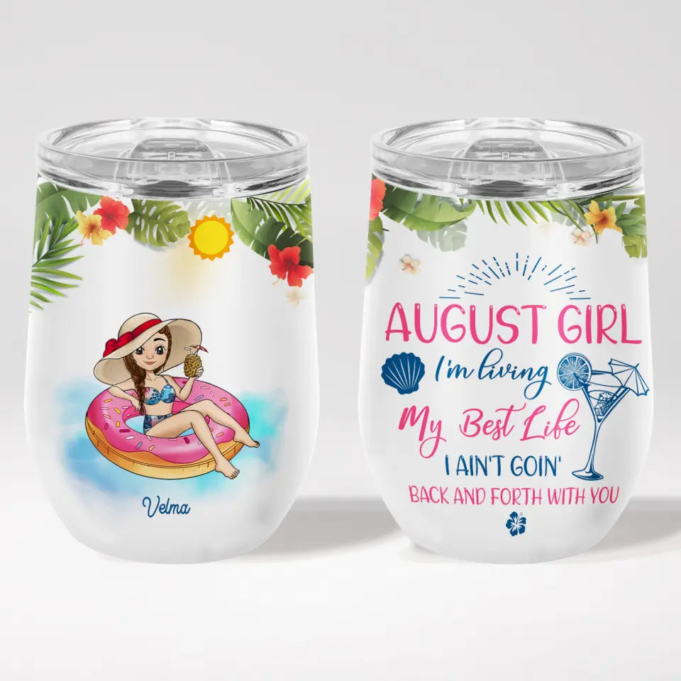 I'm Living My Best Life - Personalized Wine Tumbler, Birthday Gift, Summer Gift for Women