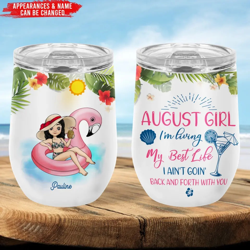 I'm Living My Best Life - Personalized Wine Tumbler, Birthday Gift, Summer Gift for Women